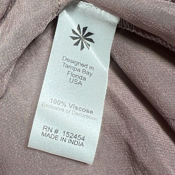 Kyla Seo Embroidered Women's Blouse - Purple/Brown. Mauve. Size Medium - Picture 12 of 13